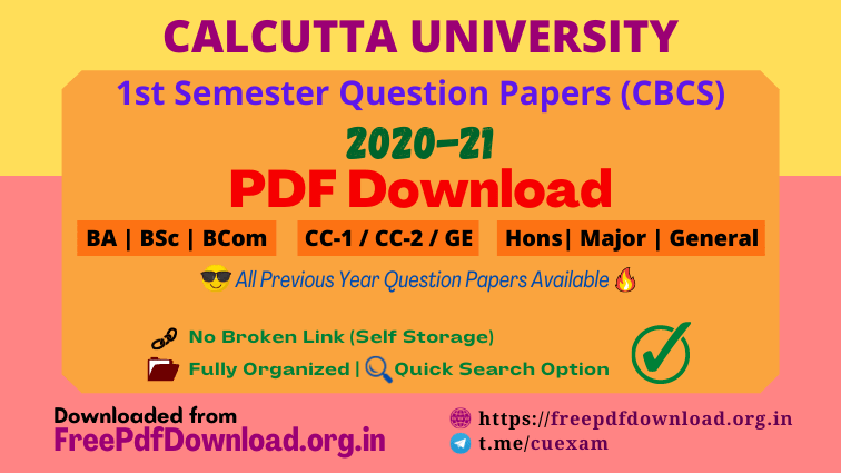 Calcutta University Question Paper Pdf Download